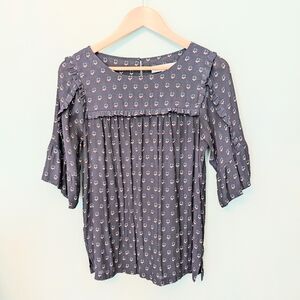 LOFT Ruffled Floral Top